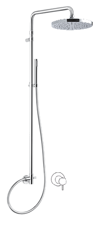 32696X/ID-CRX CARIMALI Мостовая поворотная душевая стойка, Душевая лейка Stick 