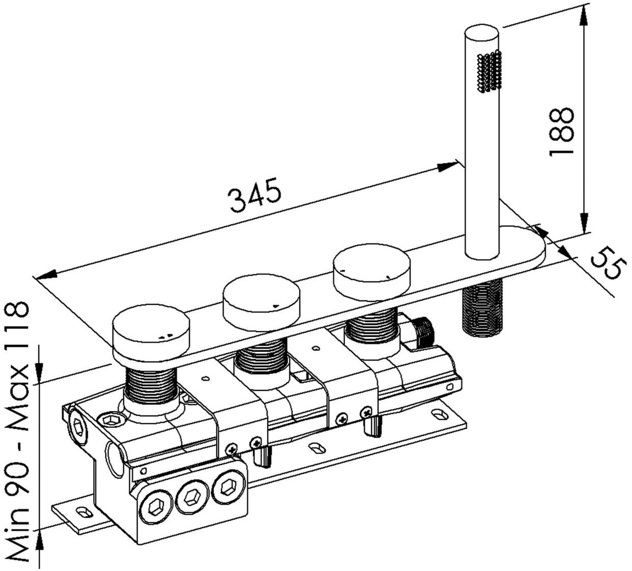 rvb Комплект термостатической ванны с переключателем Tune 4595.--.66 - Вид №1