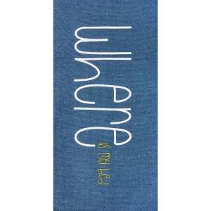 Коврик прикроватный хлопок «Где моя кровать» 60x120 см, цвет синий