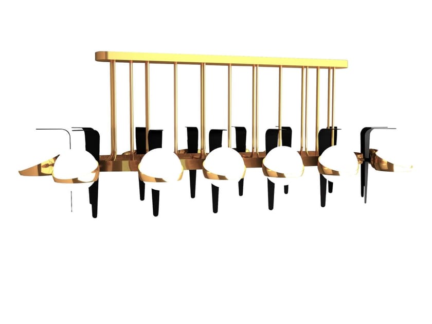 Светодиодный подвесной светильник из металла и матового стекла Lampex Italiana Cosmo ARCH-00074189