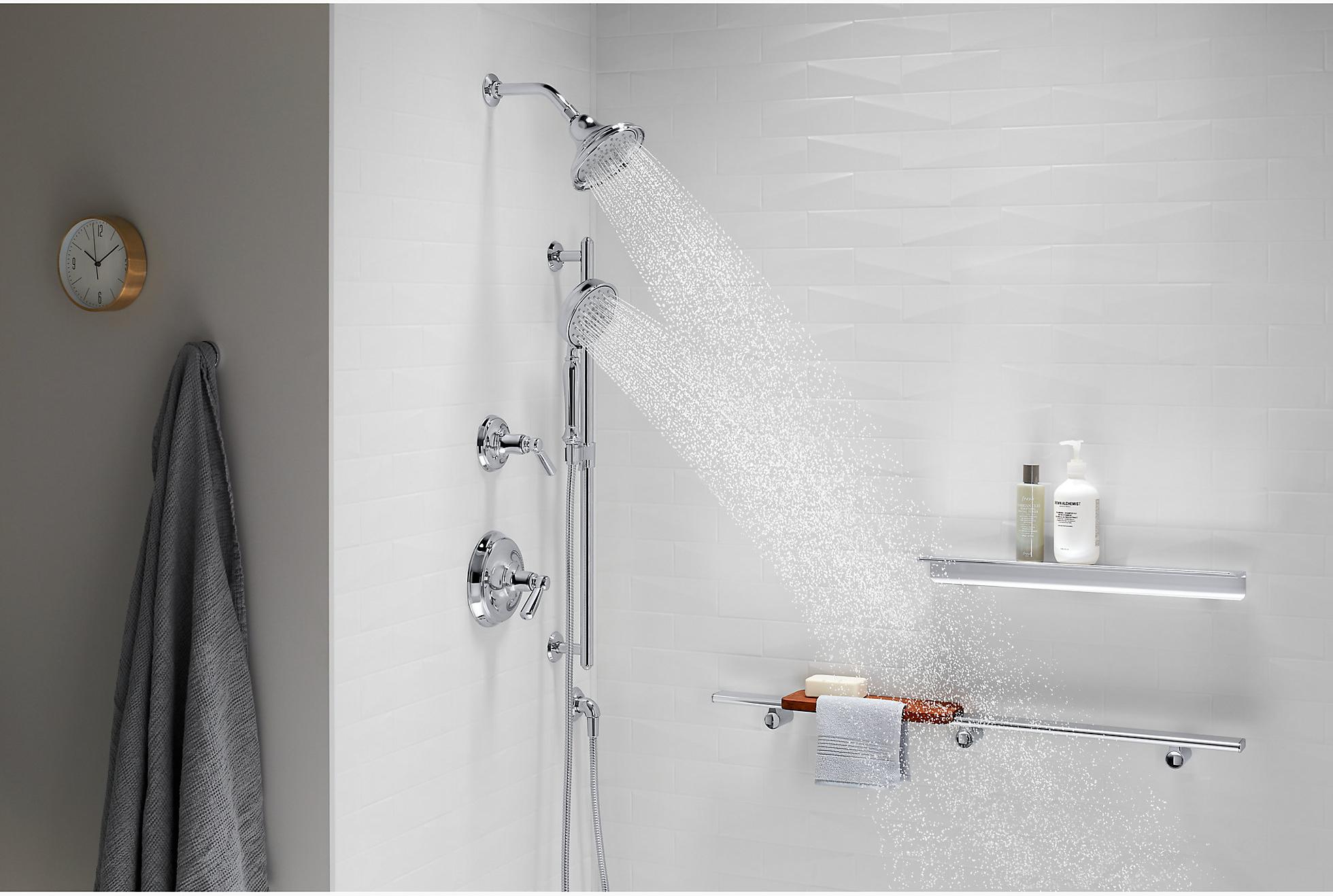 KOHLER Многофункциональная душевая лейка Bancroft 2,5 галлона в минуту с технологией всасывания воздуха Katalyst K-22167-PB  - Вид №7