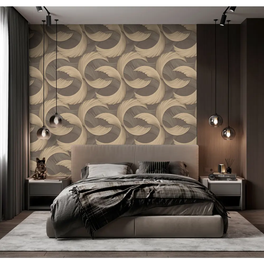 Обои флизелиновые Wallsecret Hypnotic графитовые 1.06 м 8962-26 89389726 STLM-2133316 - Вид №4