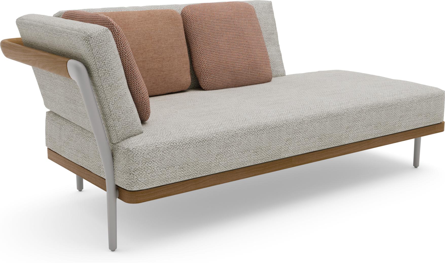 Сиденье с двойным концом, правое кремень teak Manutti Flex MNST520