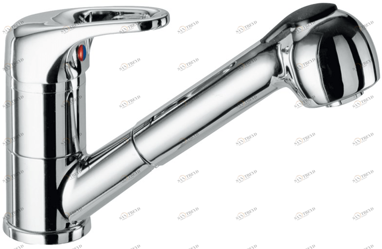 Fir Italia Смеситель для кухни из латуни с поворотным изливом и вытяжным душем Modern kitchens 6176002