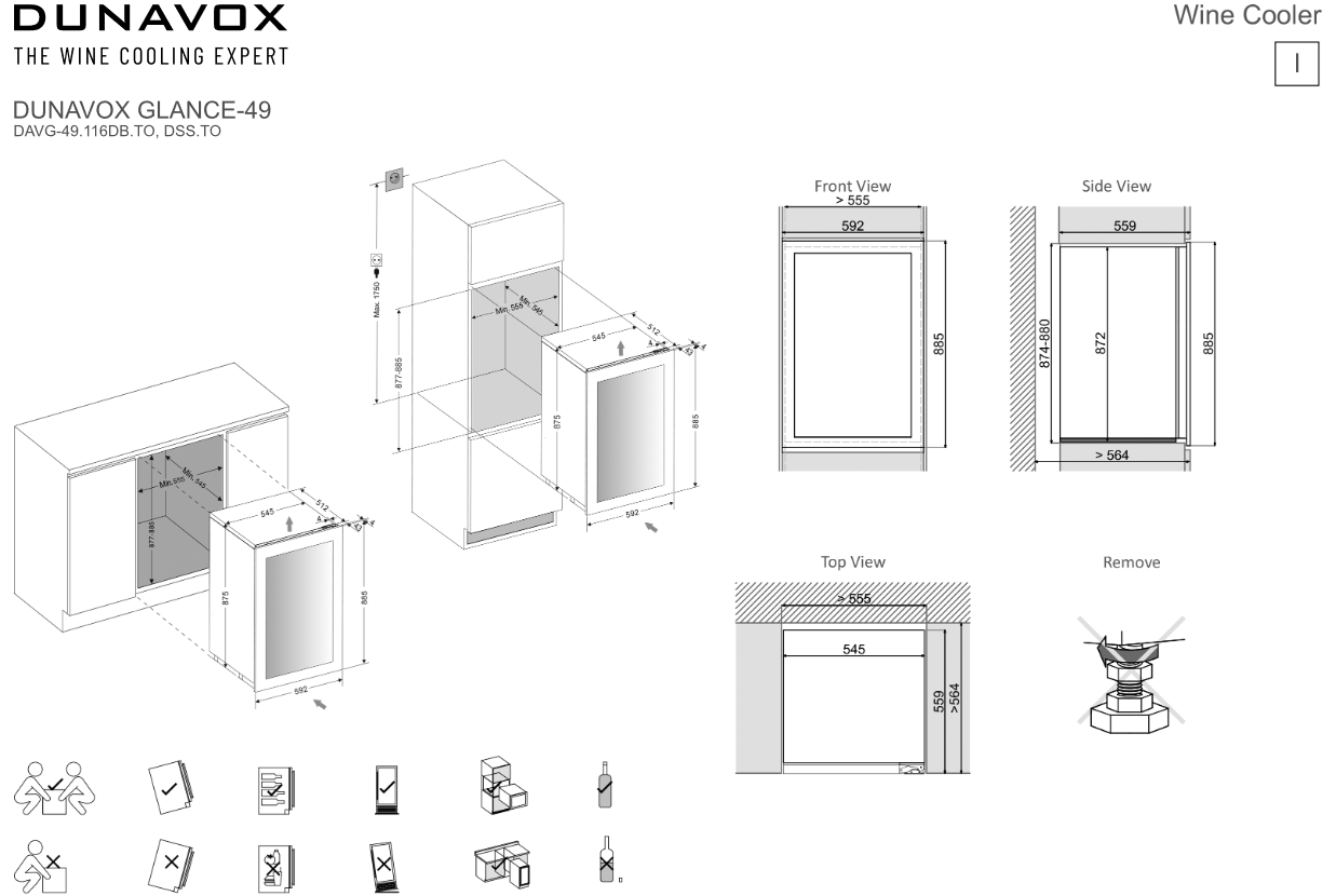 5342462 Встраиваемый винный шкаф Dunavox DAVG-49.116DOP.TO черный STDN-0006963 - Вид №1
