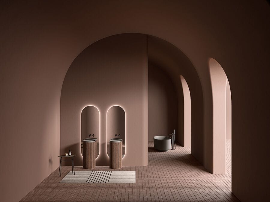 Отдельно стоящий круглый умывальник из мрамора Pietra Grey Inbani решетки ARCH-00034907 - Вид №2