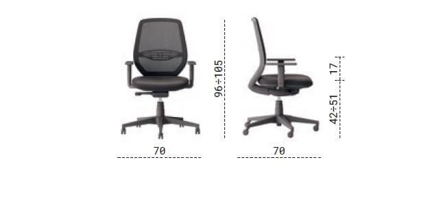 Сетчатое регулируемое по высоте офисное кресло с подлокотниками Las Mobili CAST ARCH-00110577