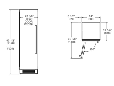 Встраиваемый вертикальный морозильник из нержавеющей стали Bertazzoni ARCH-00123419 - Вид №2