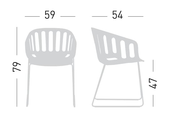Кресло-сани из инженерного пластика с подлокотниками и встроенной подушкой GABER корзина ARCH-00049361 - Вид №3