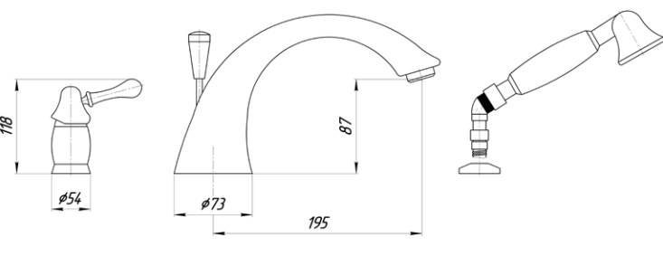 Смеситель MIGLIORE Maya ML.MAY-8950.CR для ванны/душа - хром  - Вид №3