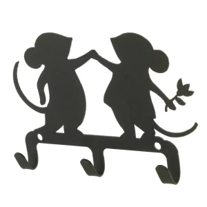 Крючок трёхрожковый DuckandDog «Мышки», сталь, матовый чёрный