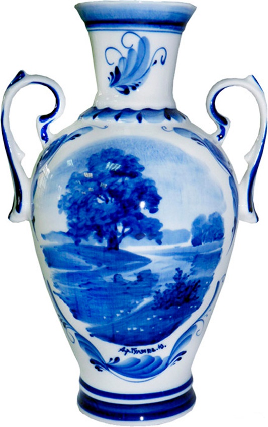 10617085 Гжельский фарфоровый завод Ваза "Лидия" (тема) 1с Фарфор, Керамика 