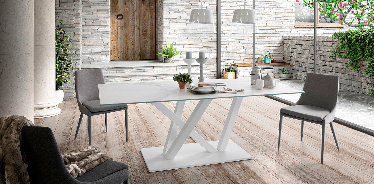 Стул Dant (светло-серый, Pu + ткань) от La Forma LA FORMA  148144 Серый  - Вид №2