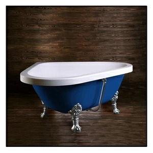 Ванна Akcjum Camelia WR-07-05-Ch-C угловая синяя с хромированными ножками