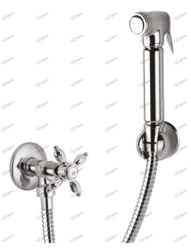 Гигиенический душ с запорным вентилем, со шлангом 120см и держателем CEZARES NOSTALGIA-KS-01