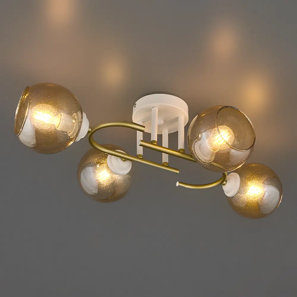 Люстра потолочная Jlight Jerome 3153/4C 4 лампы цвет белый и матовое золото 85233264 STLM-2078493  - Вид №2