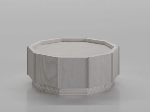 Низкий деревянный журнальный столик с отсеком для хранения