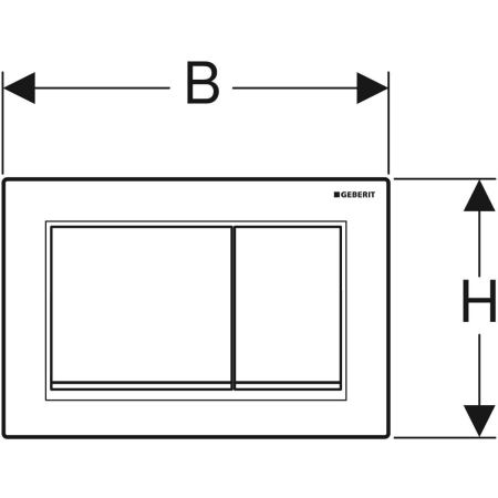 115.080.KK.1 Смывная клавиша Geberit Omega30, двойной смыв Geberit  - Вид №2