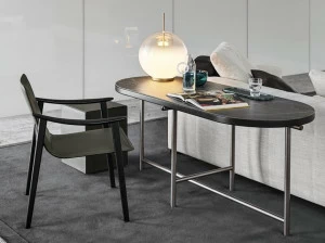 Minotti Письменный стол с мраморной столешницей и металлическим основанием Torii