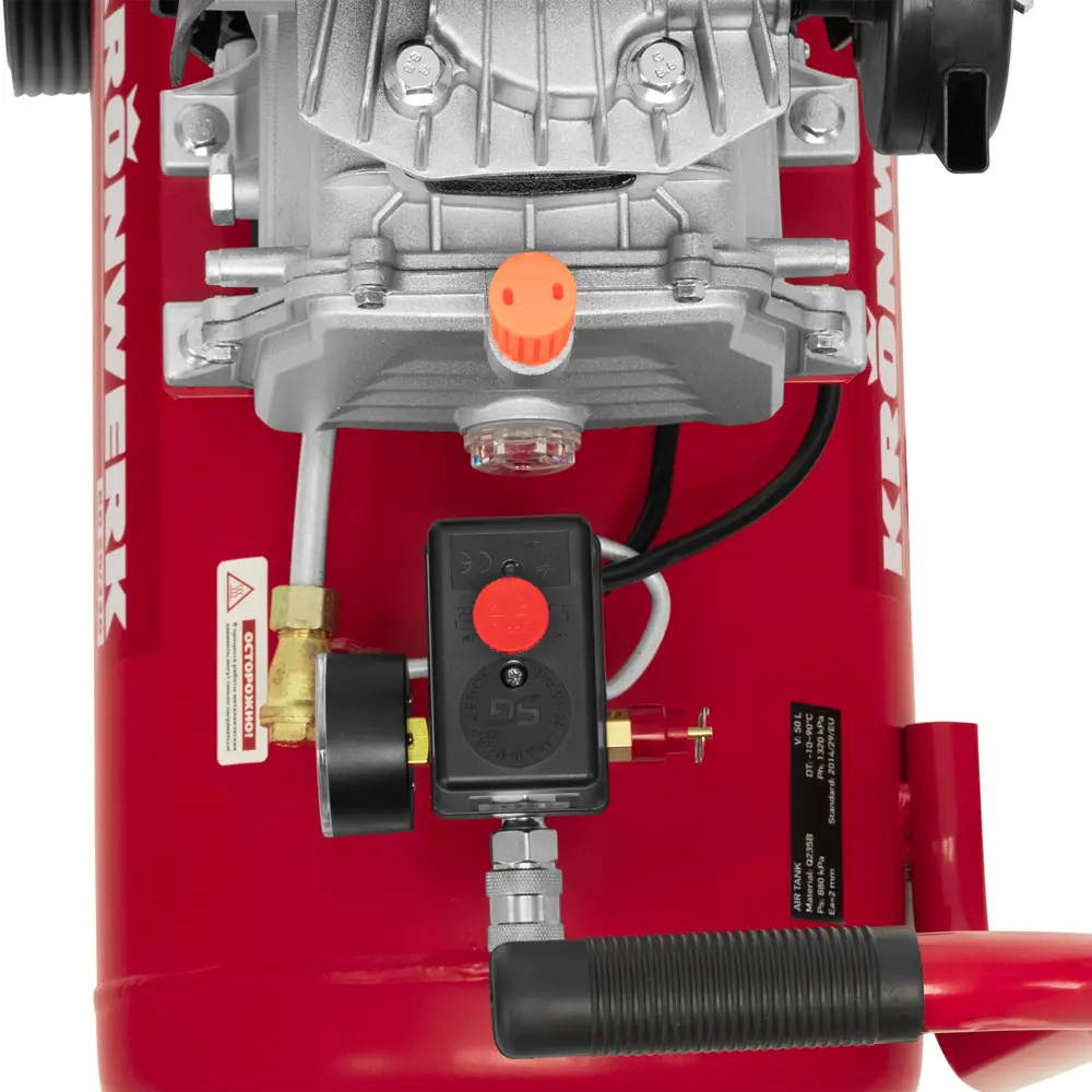 Компрессор сетевой поршневой масляный Kronwerk 58105, 50 л 220 л/мин STLM-2185706 - Вид №21