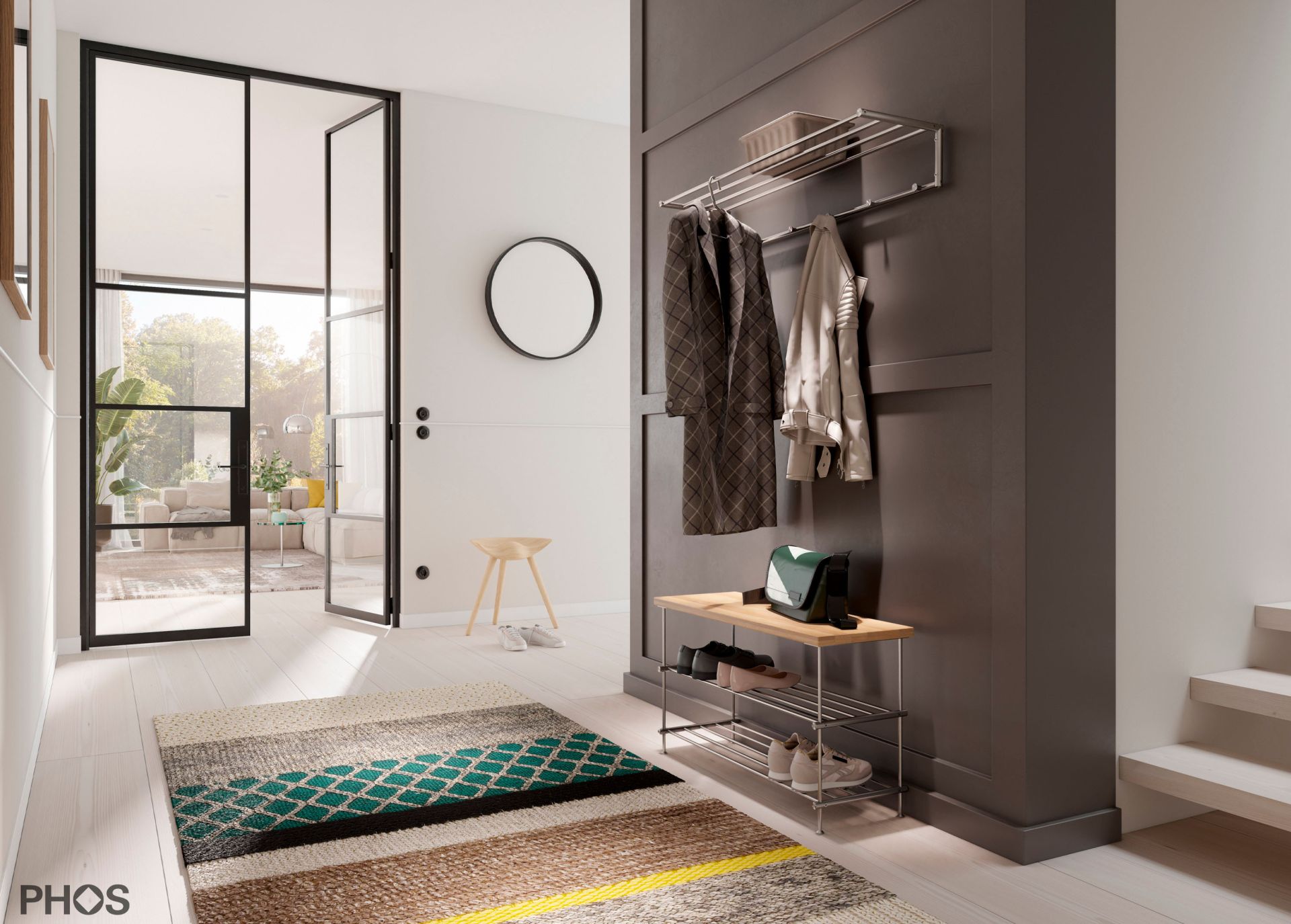 G17-900 Навесной шкаф g17 с 4 платяными штангами и 6 крючками для одежды, ширина 90 см PHOS  - Вид №1