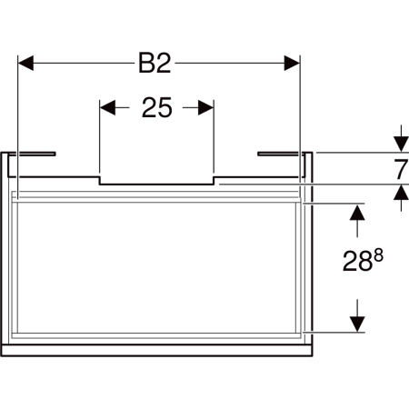 501.904.JK.1 Шкафчик для раковины Geberit Renova Plan, с одним выдвижным ящиком и одним внутренним выдвижным ящиком Geberit  - Вид №2