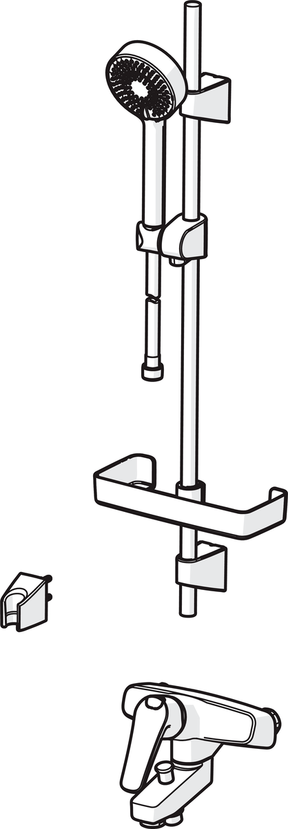 Oras 1879G Смеситель для ванны и душа с комплектом 1879G Vega Хром  - Вид №2