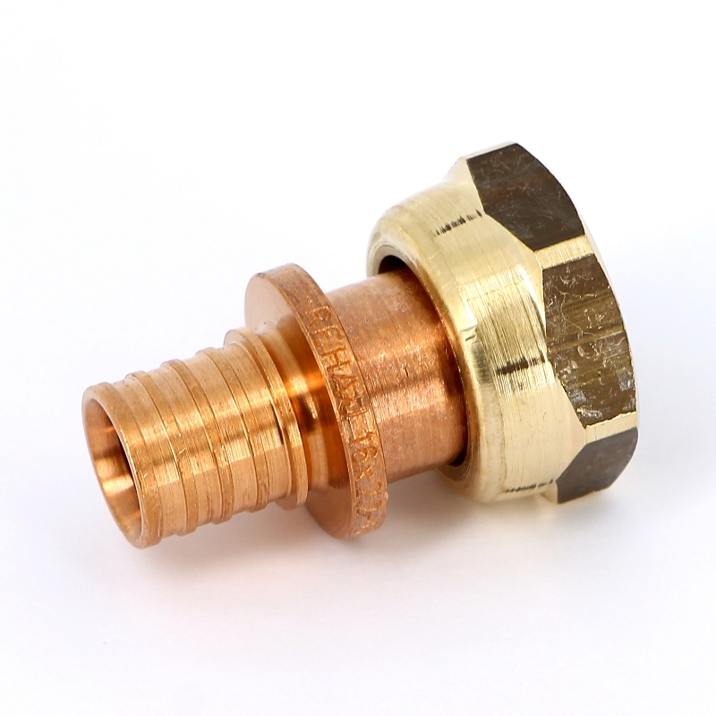 Муфта надвижная Rehau В 16х1/2" RX+ бронза с накидной гайкой 456335 - Вид №3