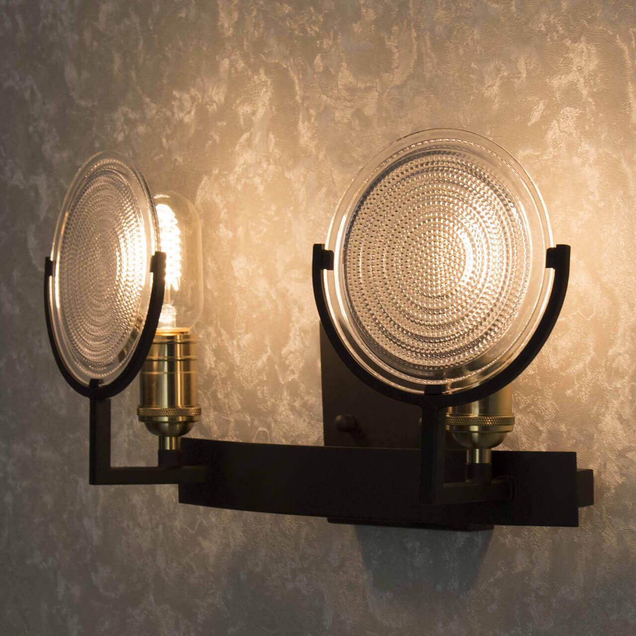 Бра со стеклянными плафонами на 2 лампы белое "Тесла" CL445321 CITILUX ТЕСЛА 00-3931046 Бежевый;черный  - Вид №1