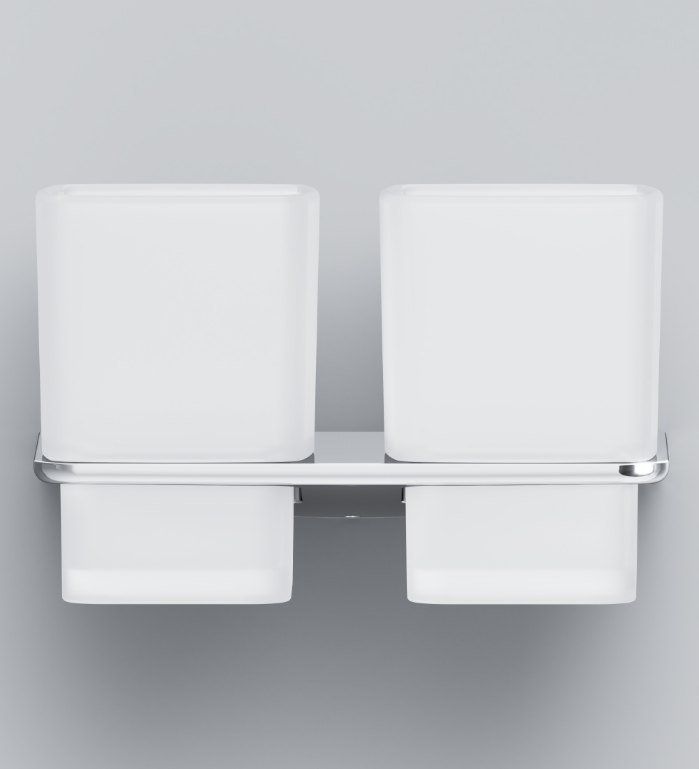 A50A343400 Двойной стеклянный стакан с настенным держателем хром шт AM.PM Inspire 2.0  - Вид №4