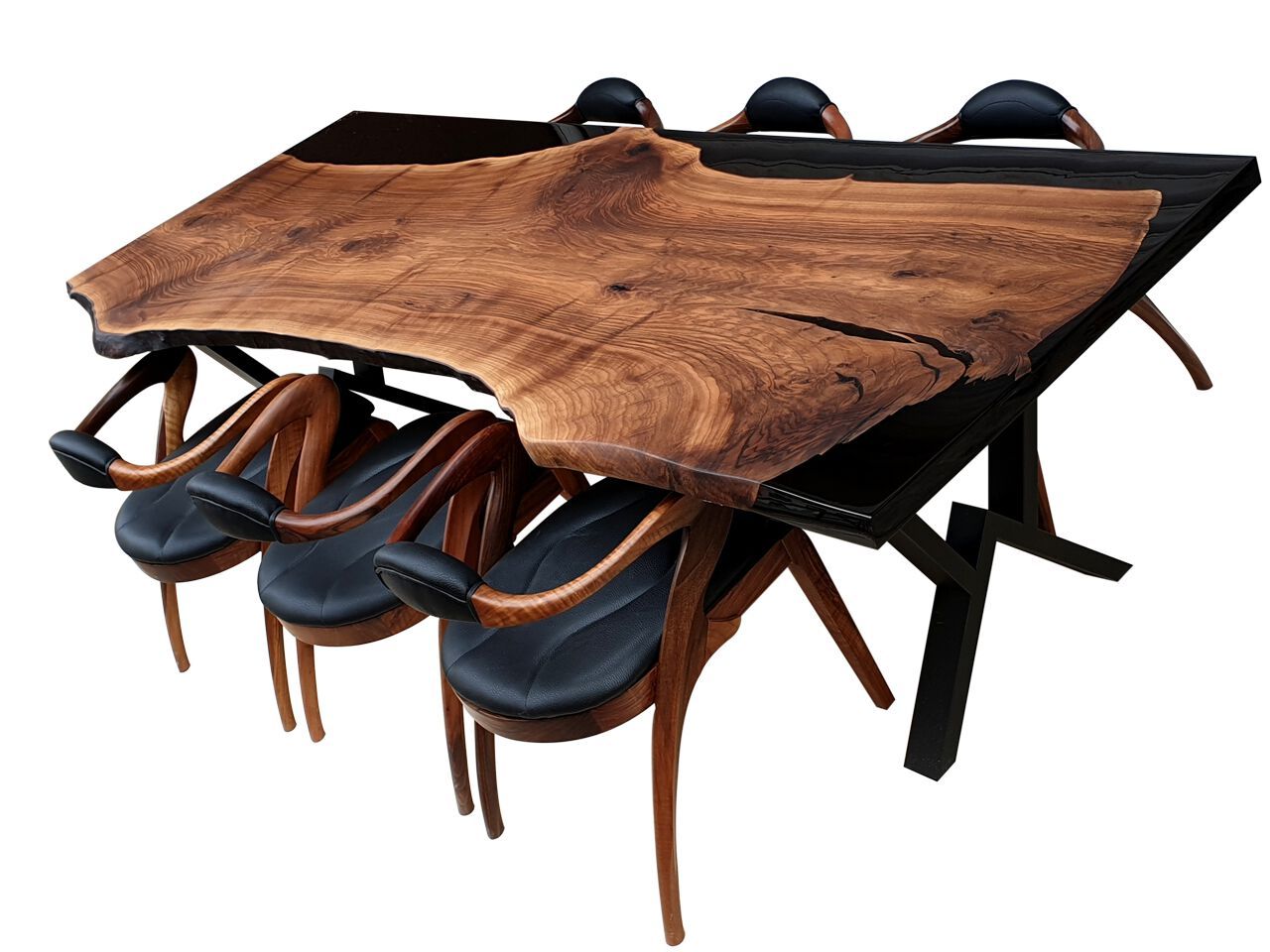 Прямоугольный стол из орехового дерева и смолы Legnor LEG2408807 ARCH-00105733 - Вид №1