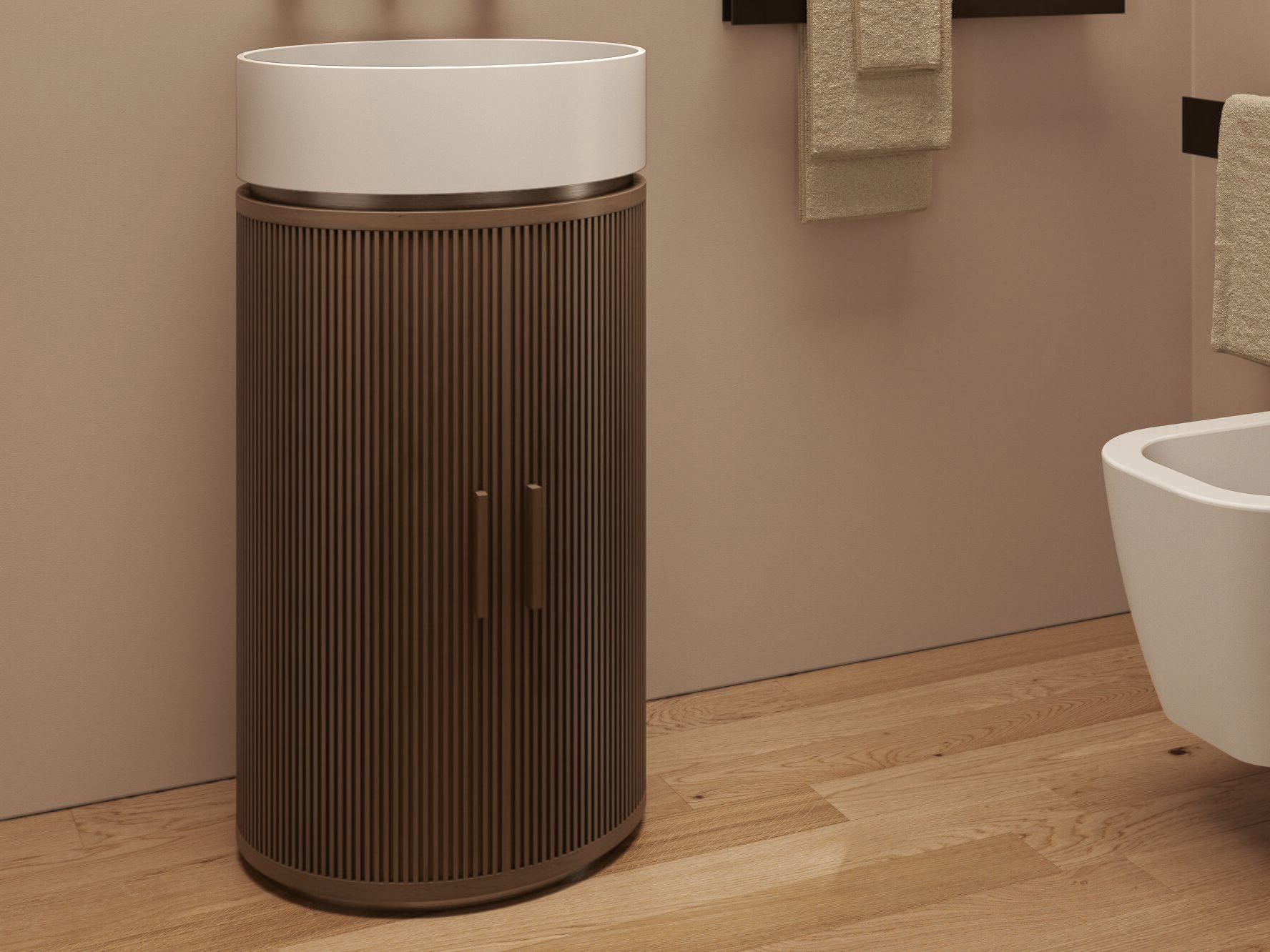 Lavabo rotondo freestanding in Solid Surface MOMA Design Tower Edo ARCH-00109846