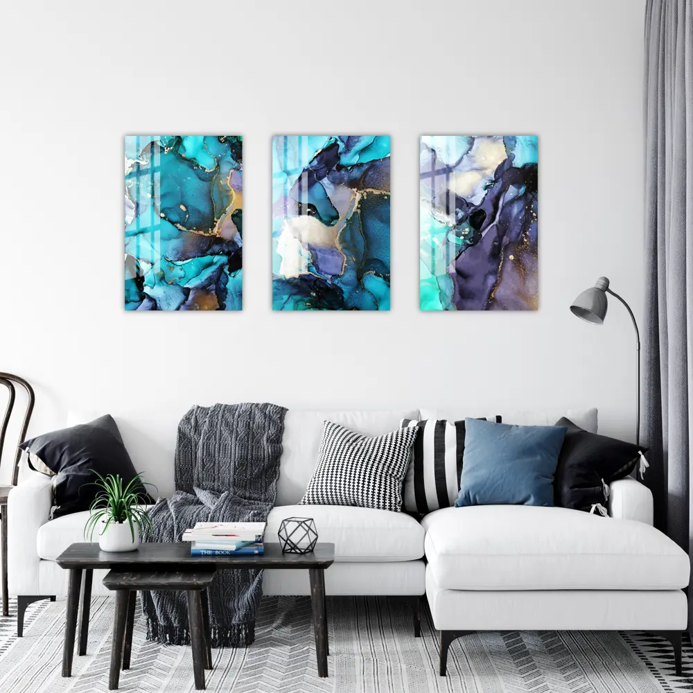 Картина на стекле «Бирюзовый акрил 2» 40x60 см 82977334 STLM-2111992 ARTABOSKO  - Вид №5