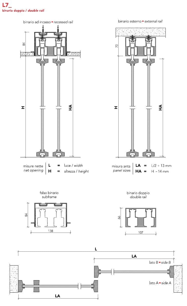 Алюминиевая и стеклянная дверь Lualdi раздвижные и поворотные системы из стекла ARCH-00048158 - Вид №4