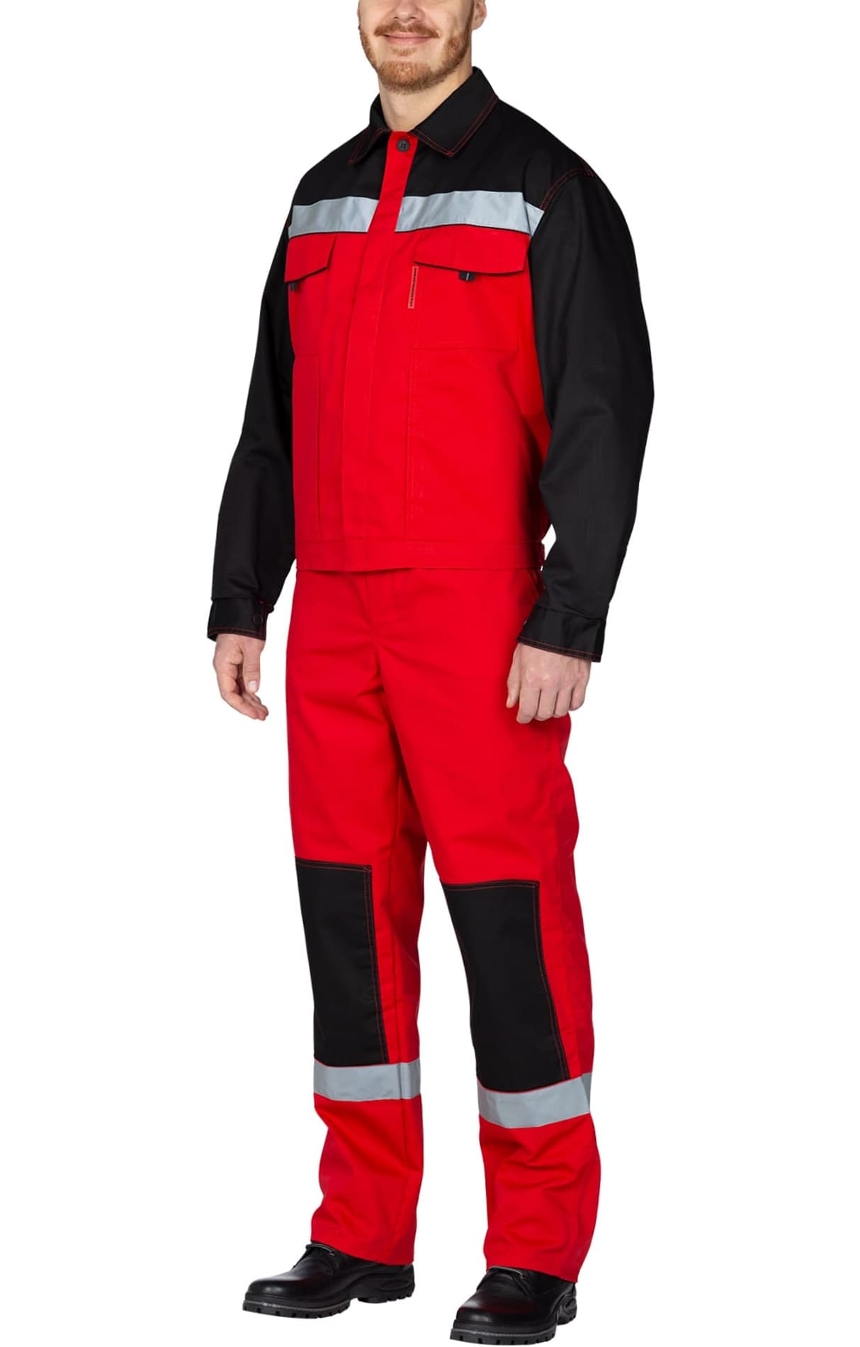65178 Костюм "Мастер-Люкс" красный с черным  Летняя спецодежда  размер 56-58/170-176  - Вид №10