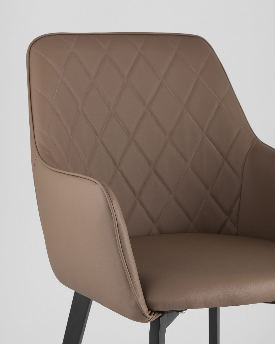 Стул со спинкой и подлокотниками коричневый из экокожи "Прайм" STOOL GROUP ДИЗАЙНЕРСКИЕ, ИНТЕРЬЕРНЫЕ 00-3946152 Коричневый  - Вид №6