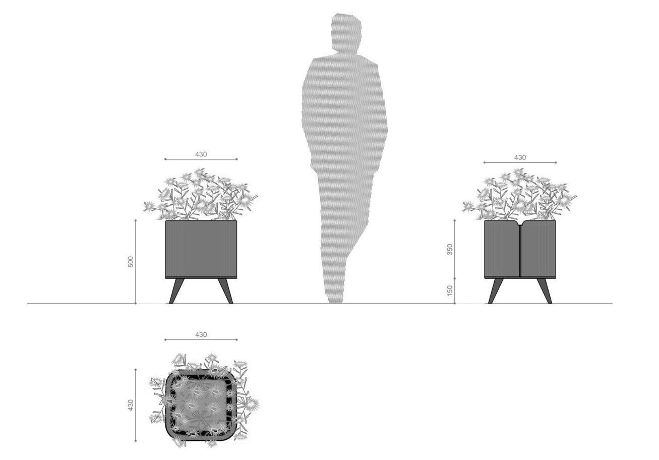 Оцинкованная стальная квадратная сеялка Viscio Urban Design ретро ARCH-00149309 - Вид №7