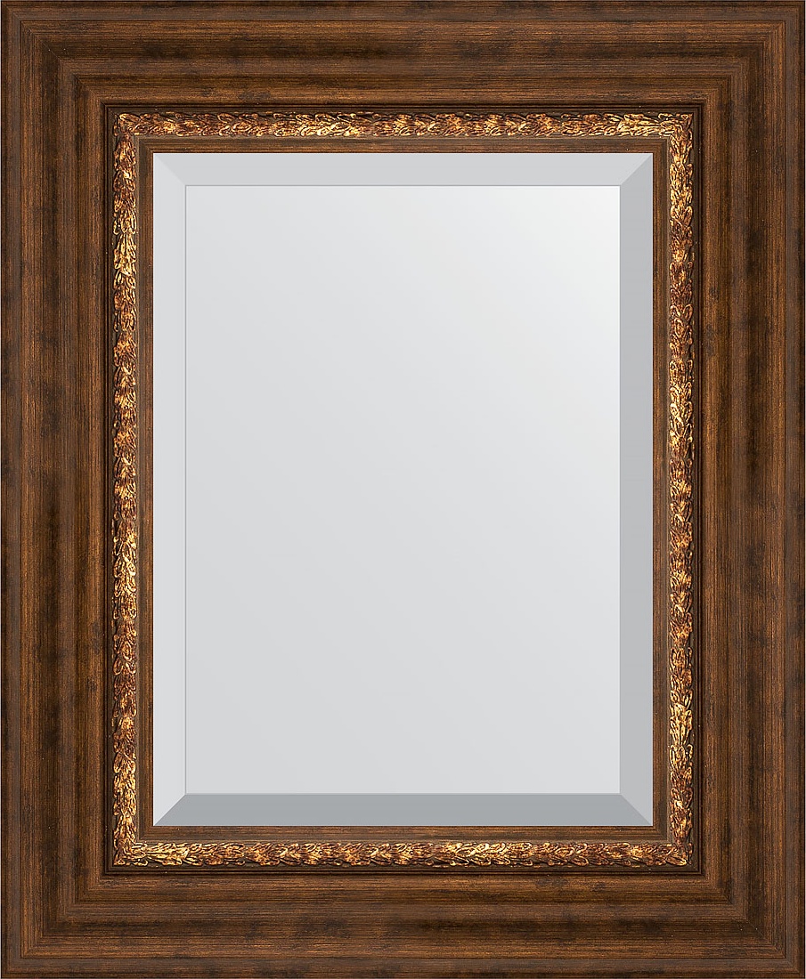 BY 3361 Зеркало с фацетом в багетной раме - римская бронза 88 mm EVOFORM Exclusive