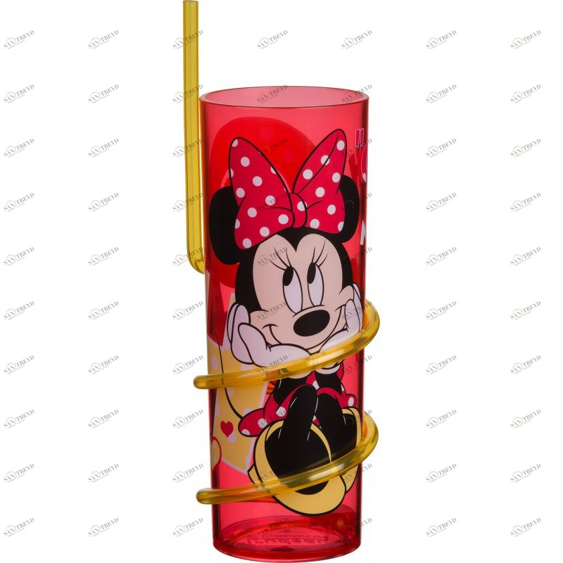 Стакан с витой соломинкой "Минни", 325 мл STOR МИННИ МАУС 335984 Красный Santreyd 