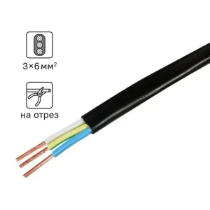 Кабель TDM ELECTRIC ВВГпнг-LS 3×6 мм² огнестойкий для безопасного электроснабжения 85430205