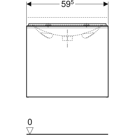 500.615.JL.2 Шкафчик для раковины Geberit Acanto, с одним выдвижным ящиком и одним внутренним выдвижным ящиком, с укороченным вылетом, с сифоном Geberit  - Вид №21