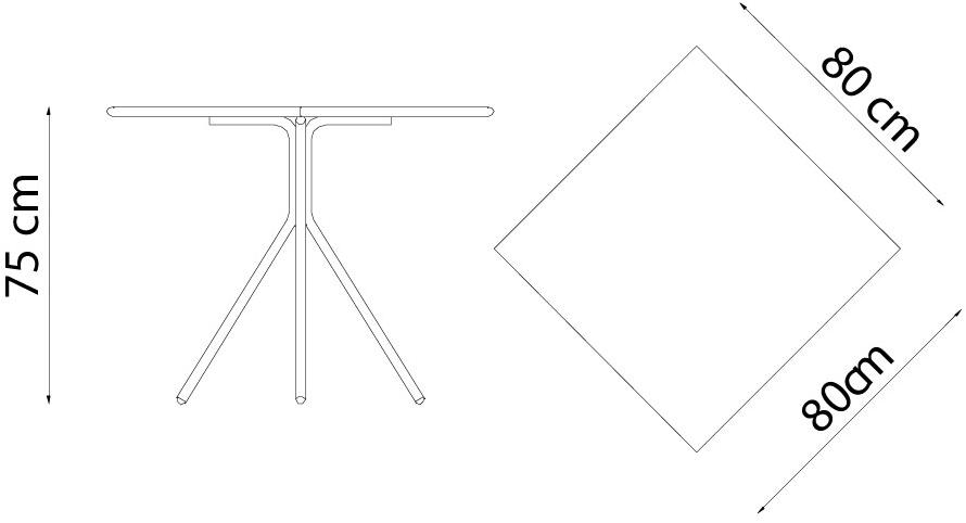 Vermobil Квадратный садовый стол из оцинкованной стали Rick Rk7070 - rk8080 - Вид №3