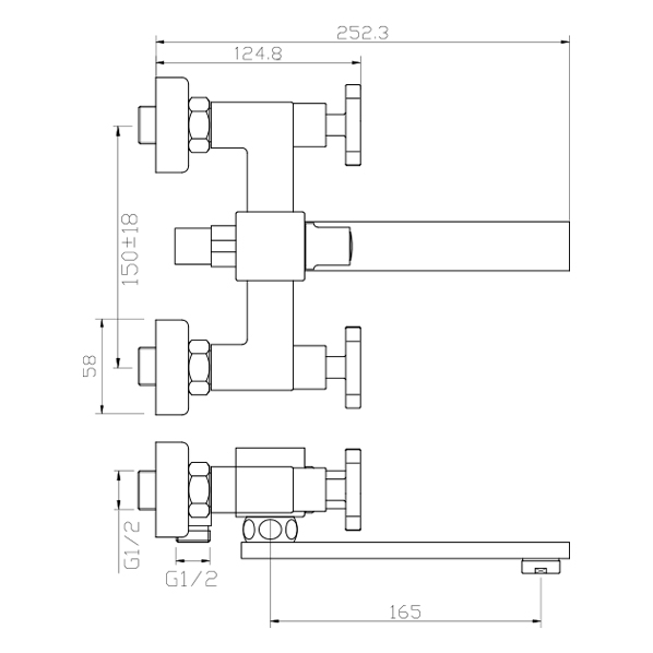 422-P QUATTRO  Смеситель для ванны  ARGO kran  - Вид №1