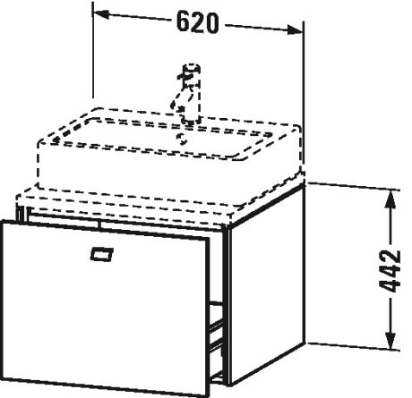 BR511002222 Тумбочка для консоли Brioso #BR5110 620 x 550 мм Белый глянцевый декор Duravit - Вид №1