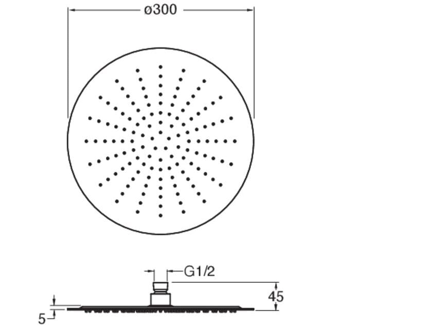 Потолочная круглая душевая головка с системой защиты от накипи CRISTINA Rubinetterie душевые головки и рычаги-Shower &amp ARCH-00095566 - Вид №2
