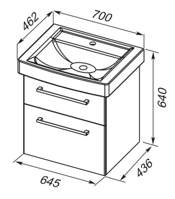 77.0006D Тумба под раковину Dreja Qmax  - Вид №1