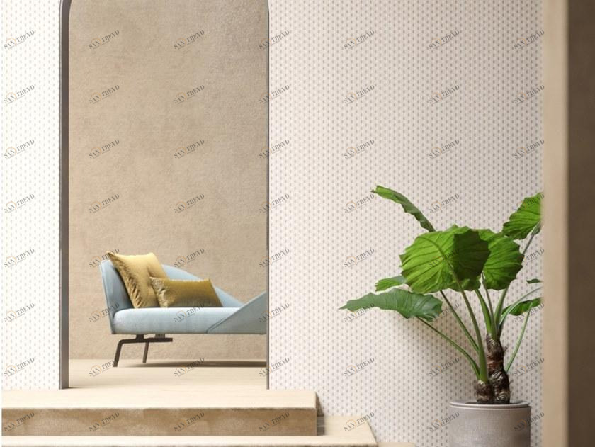 Zambaiti Contract Геометрические и моющиеся обои из пвх и тнт Eterea Z42616, z42617, z42618, z42619, z42620 Santreyd