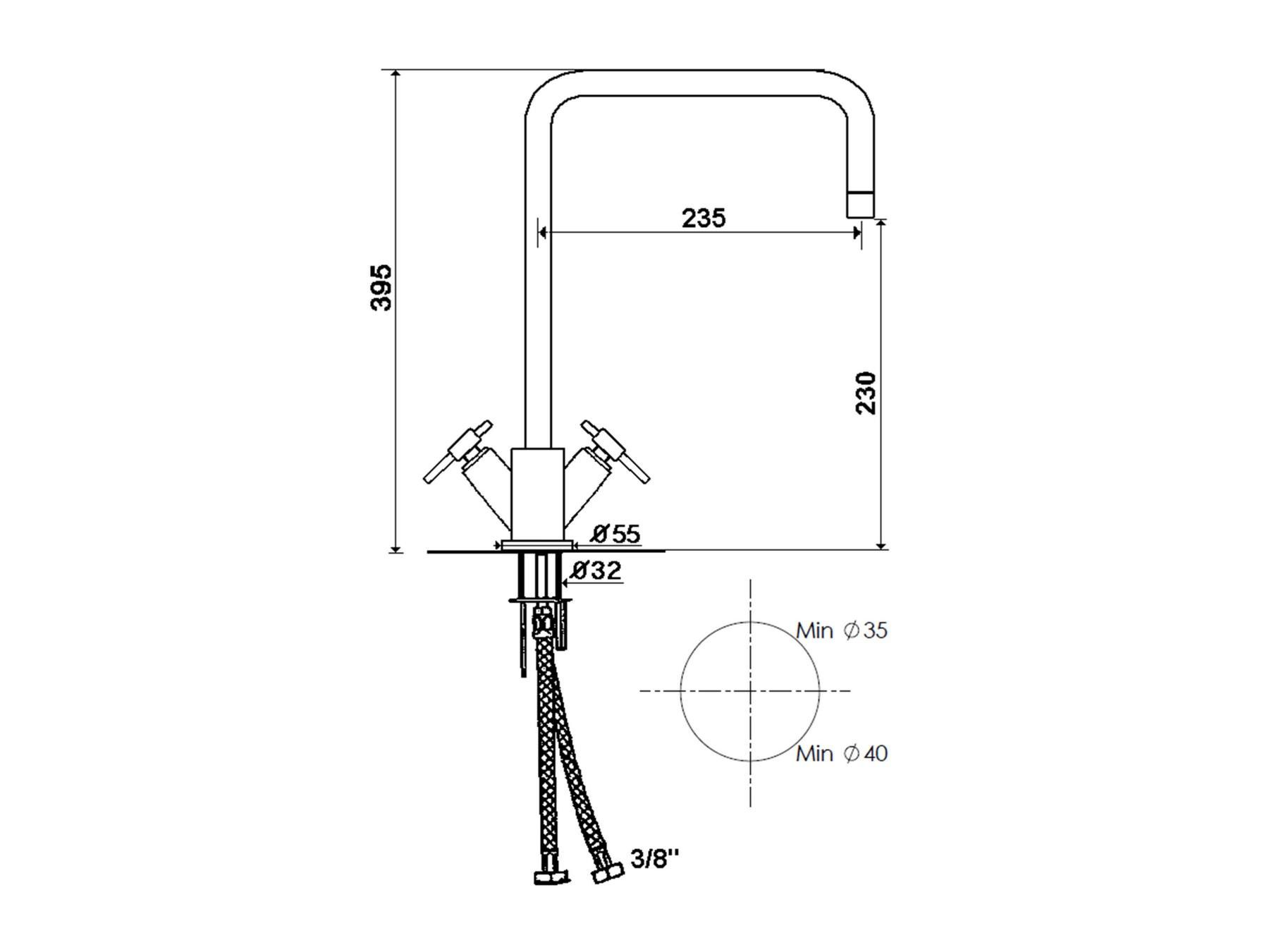 Смеситель для кухни с одним отверстием rvb ARCH-00140863 - Вид №2