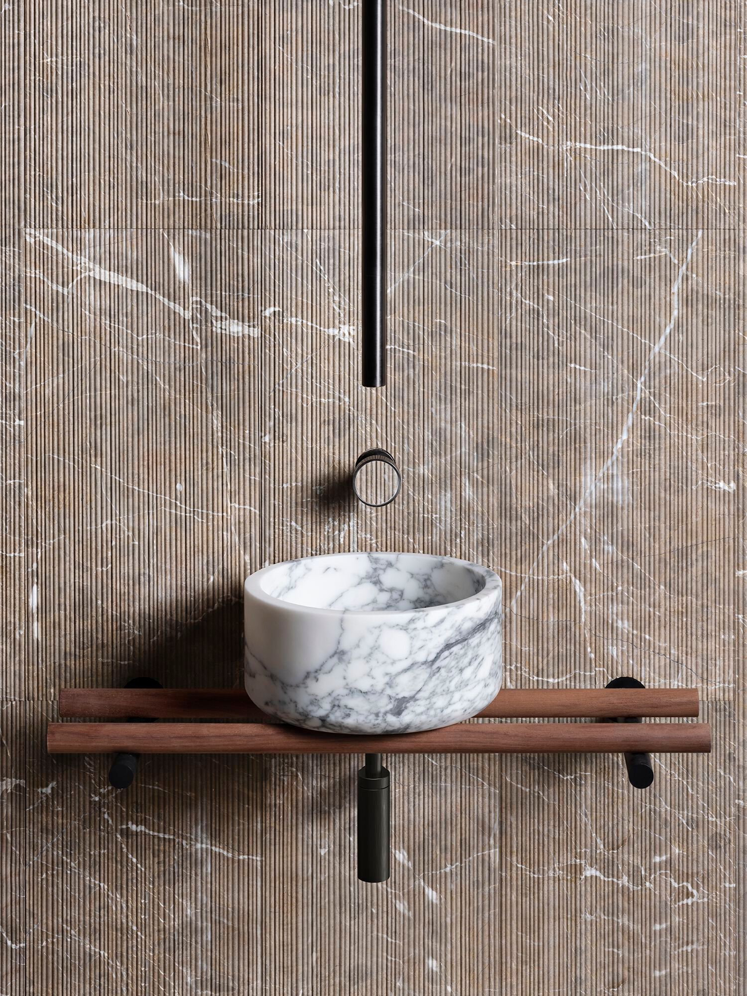 Мраморная столешница круглый умывальник LUCE DI CARRARA Tube ARCH-00050671 - Вид №3