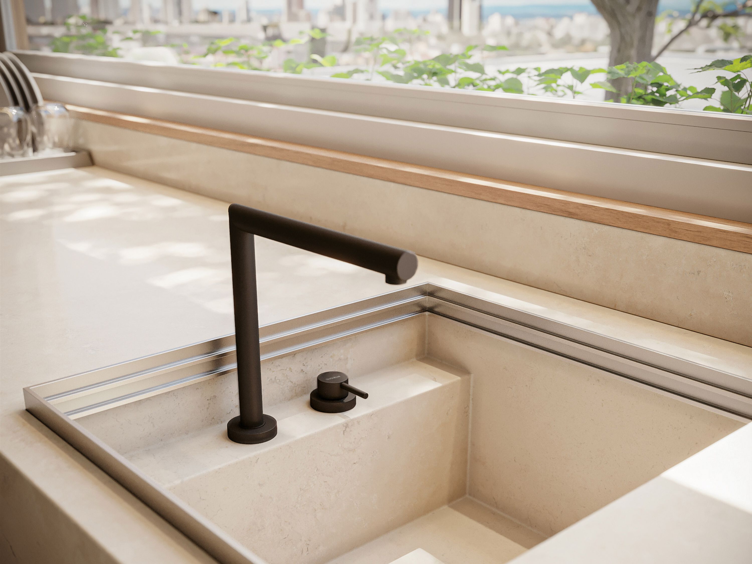 Однорычажный кухонный смеситель с поворотным изливом GUGLIELMI RUBINETTERIE Подокно ARCH-00022913 - Вид №2